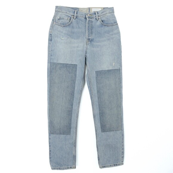 Everlane 90's Cheeky Jean Size 26 Regular Patched Blue Denim Organic Cotton B70 - Picture 2 of 6